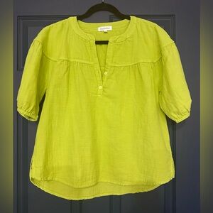 Mododoc Chartreuse Green 100% Cotton Top - Size Medium